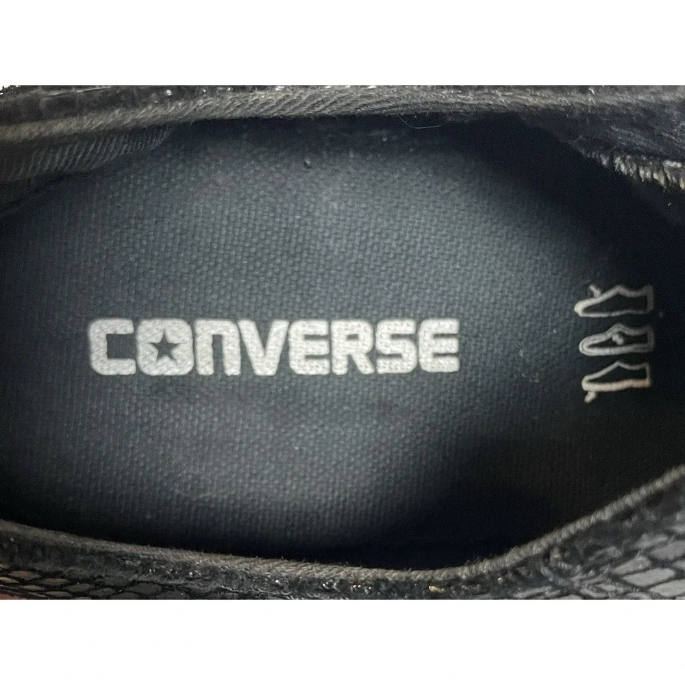 Converse All Star Chuck Taylor Sneakers Womens 9.5 Black Leather Low Top Classic